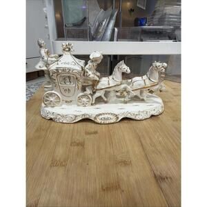 Vintage German Coach And Horses Princess Figurine Cinderella *